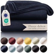 Felpa da letto - Tela di microfibra morbida - Ideale per l'interno e l'esterno - Blu profondo - Coperta da divano e da letto - Comoda e stile - 150 x