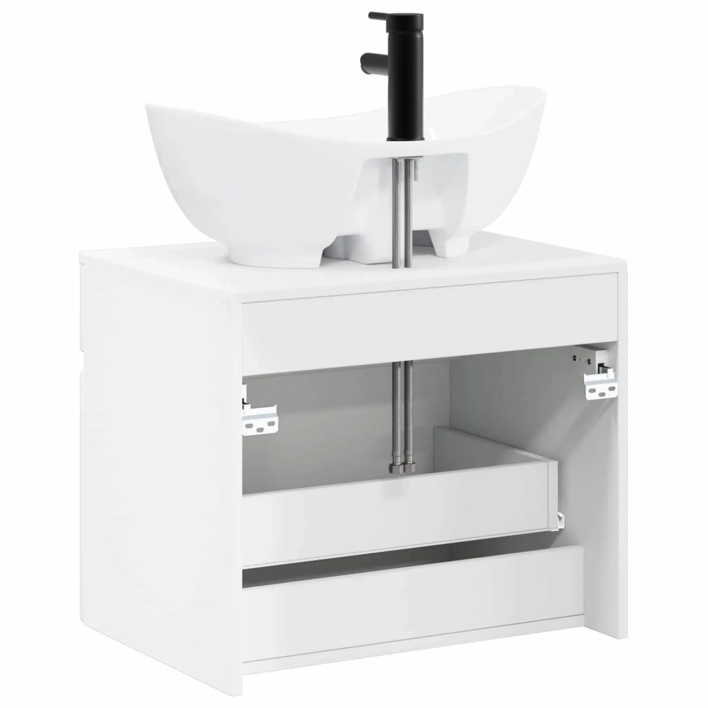 Set di mobili per il bagno Bianco Lucido Legno ingegnerizzato 3404314