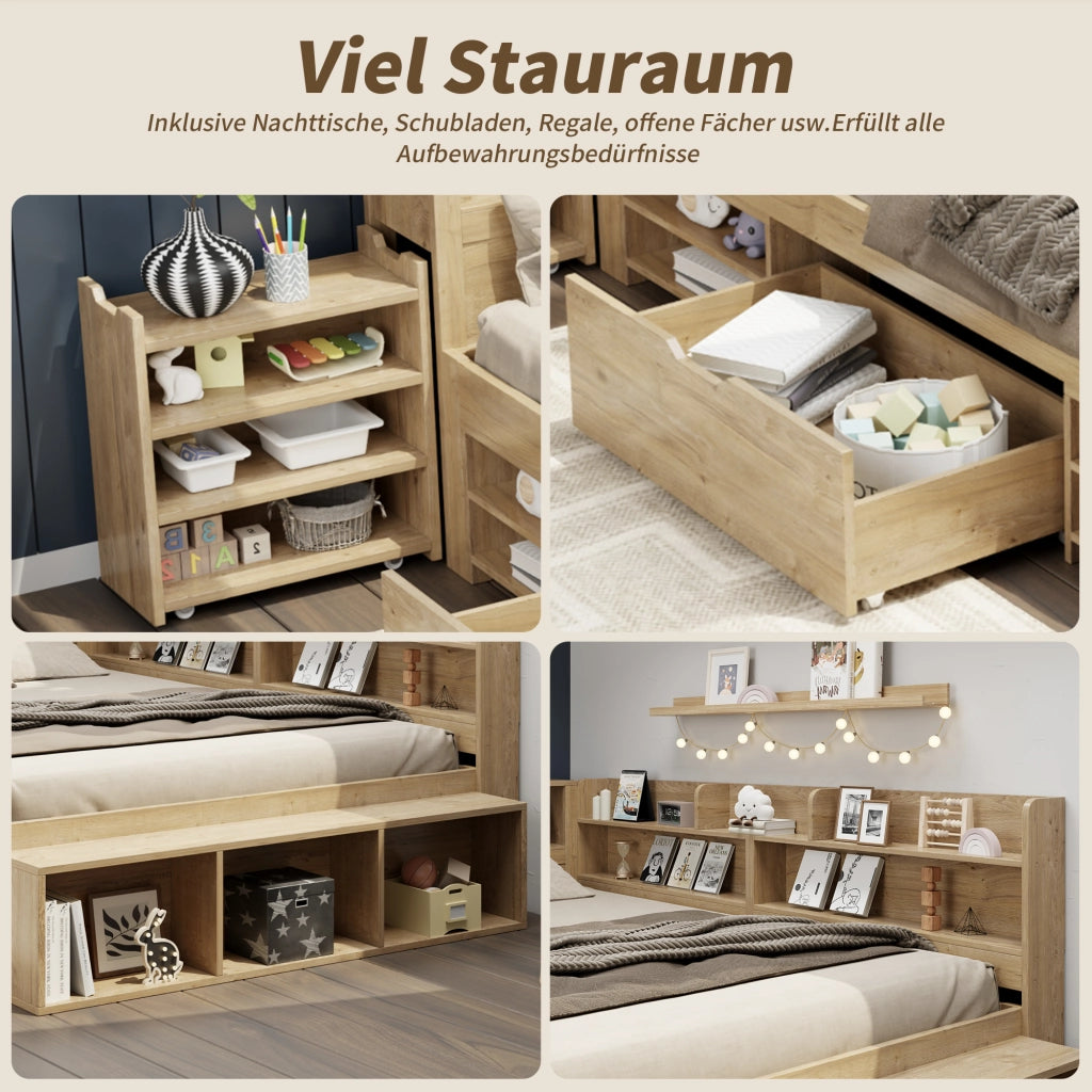 Letto singolo multifunzionale compensato 90x200 cm