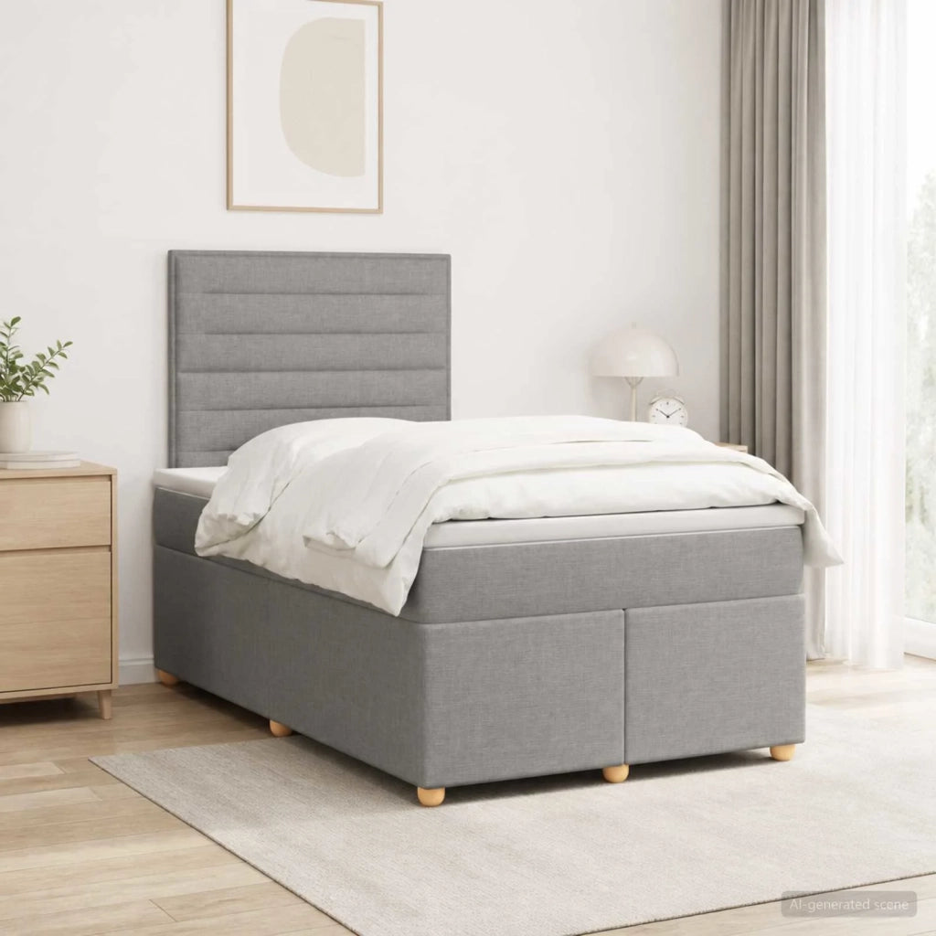 Letto box spring con materasso Grigio Chiaro 120 x 190 cm 3455294
