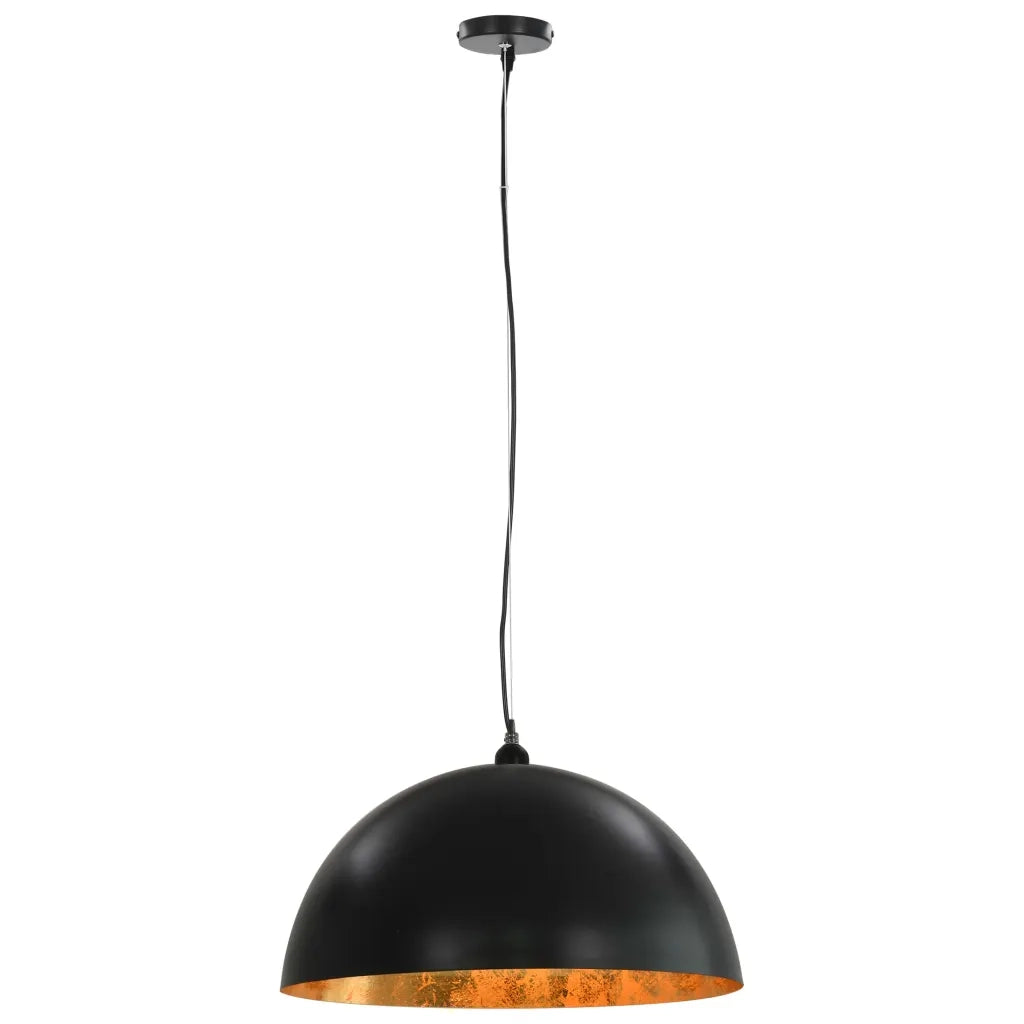 Set di 2 eleganti plafoniere semisferiche per soggiorno 50 x 24,5 cm in metallo nero 02_0045979