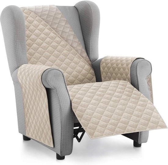 Bancalino protettivo imbottito - Dimensione 1 Posto/Relax - Ideale per bambini, animali domestici - Copertura reversibile. Colore Avorio