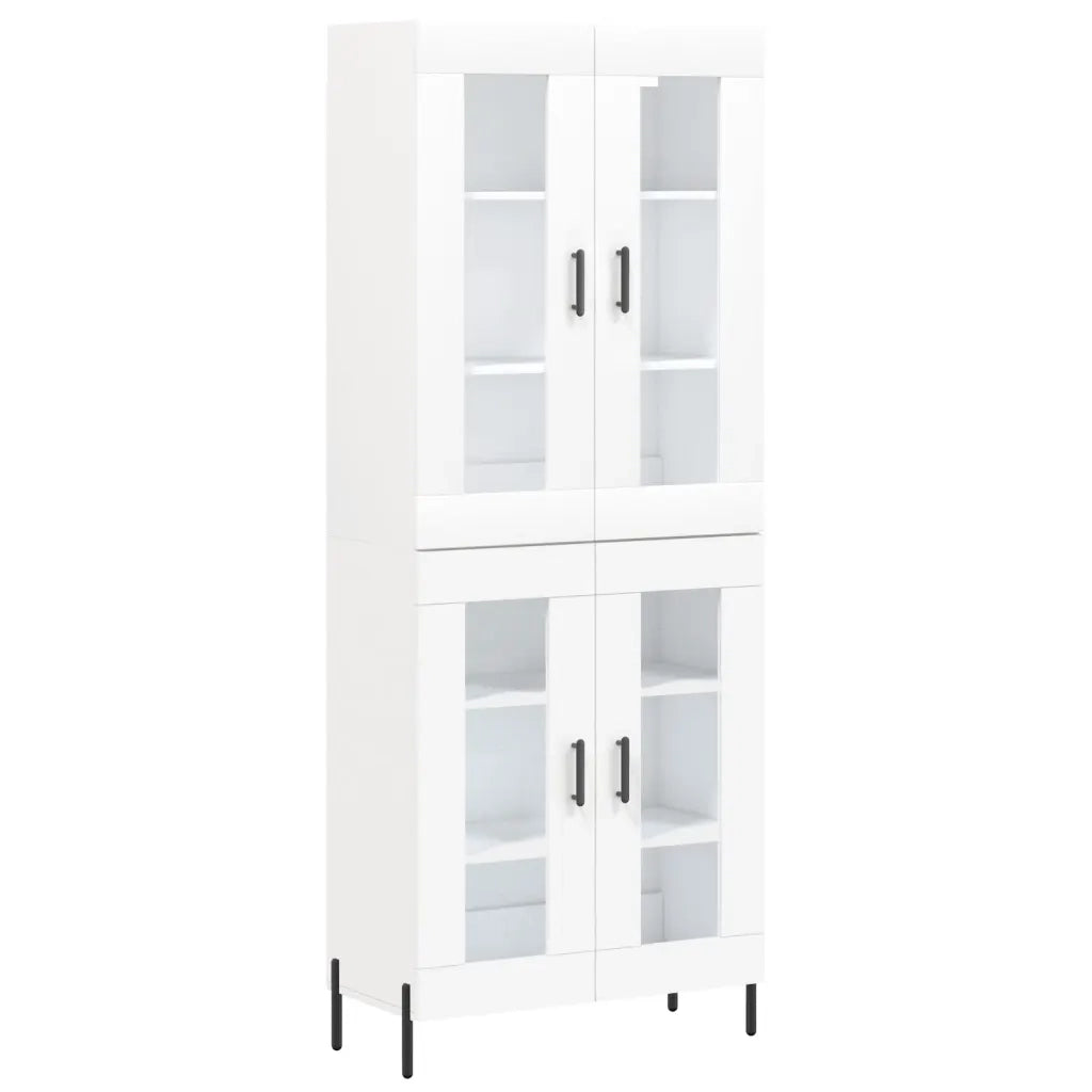 Credenza Bianca 69,5x34x180 cm in Legno Multistrato