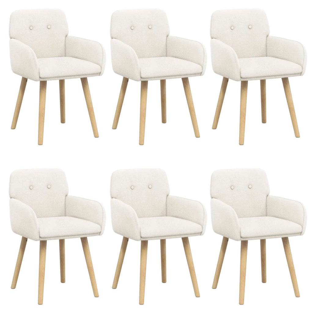 Sedie da pranzo 6 pcs Bouclé Crema 59 x 56 x 86 cm 3428278