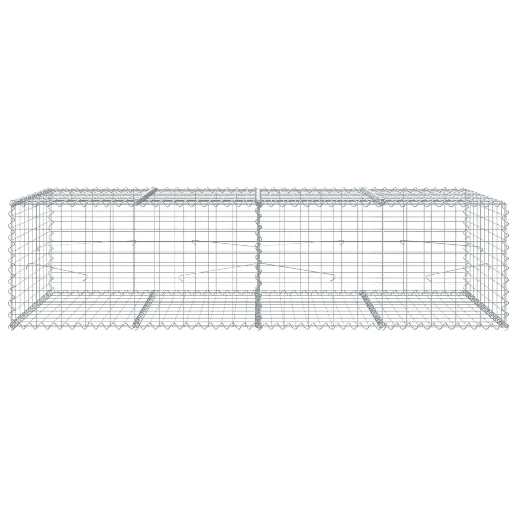 Cesto Gabbione con Copertura 200x100x50 cm Ferro Zincato