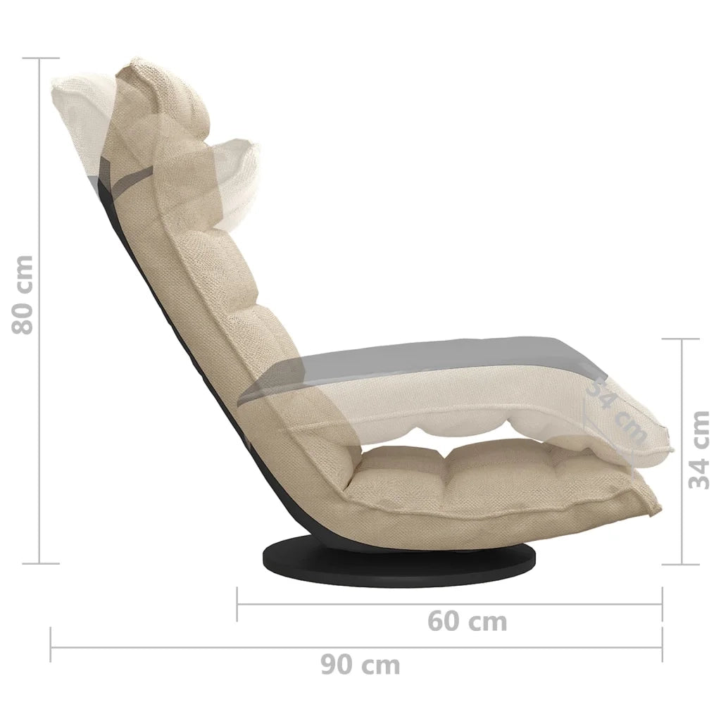 Sedia da Pavimento Girevole Crema in Tessuto CFW4706930