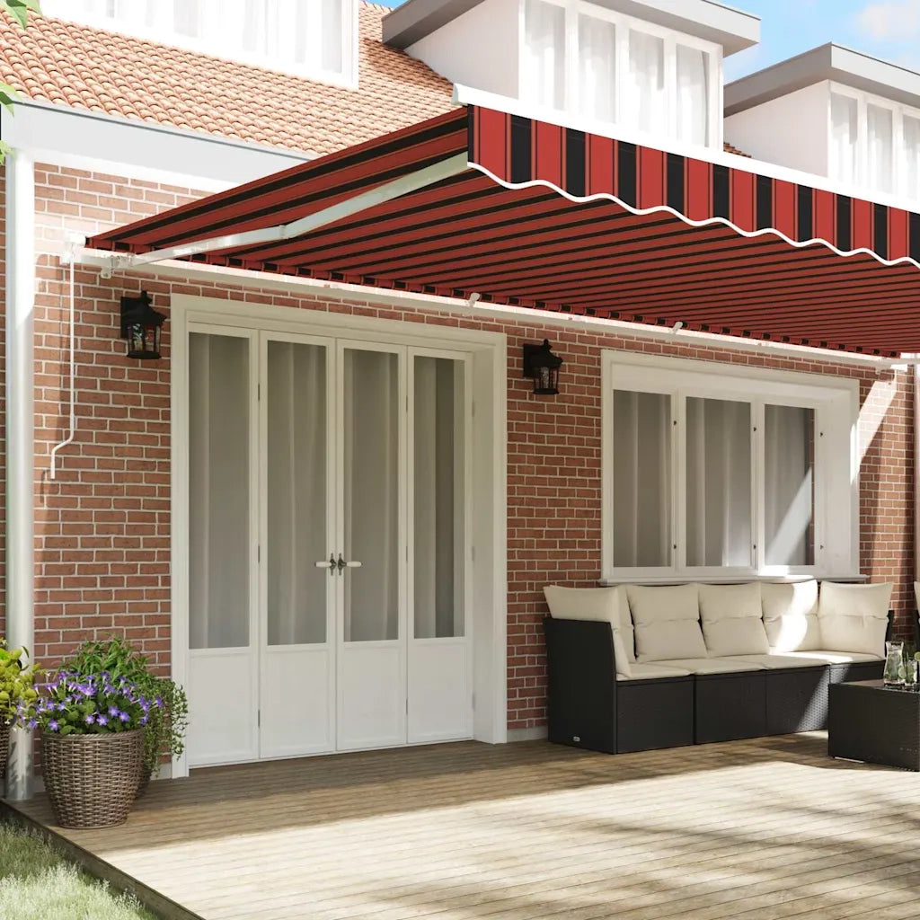 vidaXL Tenda Retrattile Arancione e Marrone 600 x 350 cm Tessuto
