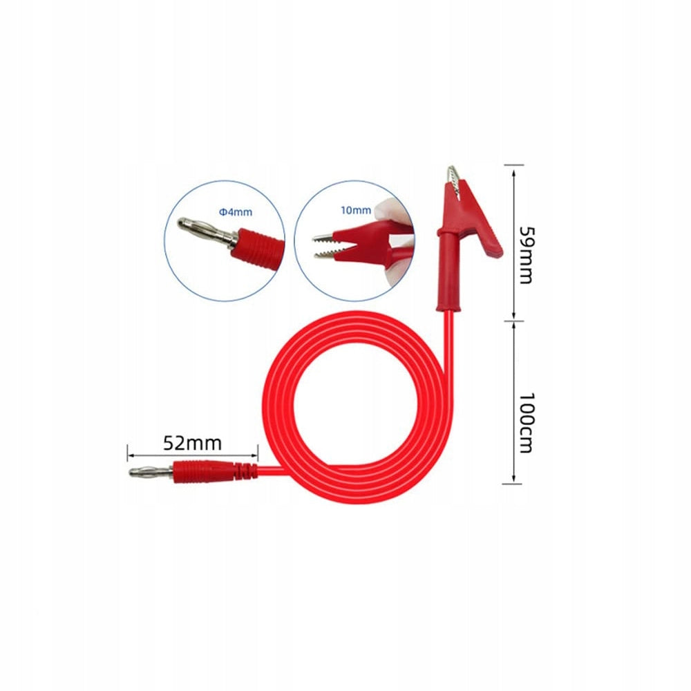 Cavi di Misurazione per Multimetro – Coccodrilli 1500V 15A 100cm | Isolamento PVC, Rame Puro