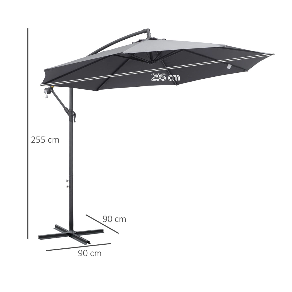 Parasole da giardino octogonale pieghevole ¨C zephmum ¨C grigio ?300x255H cm