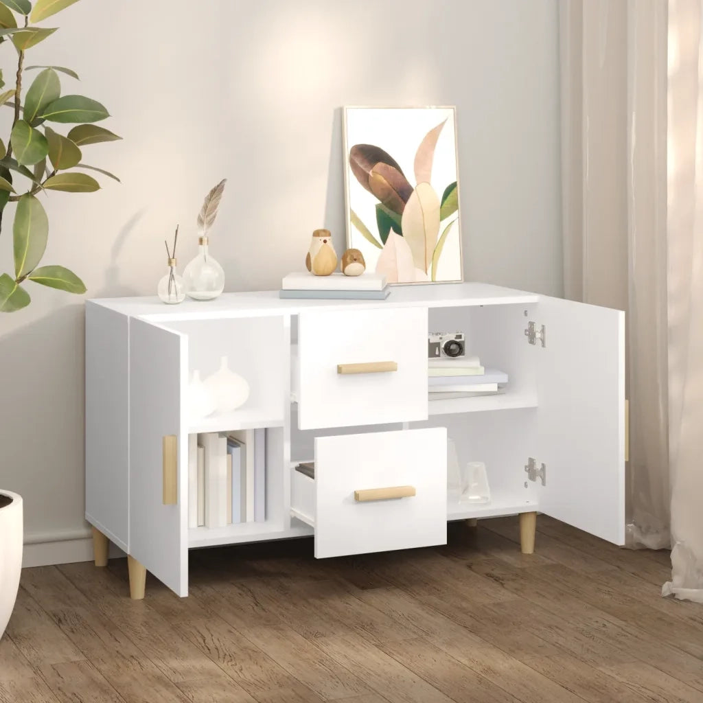 Credenza | Madia | Buffet da pranzo | Armadio da pranzo Bianca 100x36x60 cm in Legno Multistrato