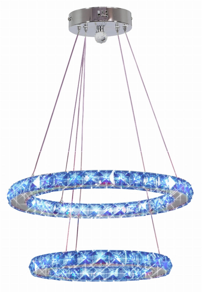 Lampadario cristallo LED RGB Candellux Lords Ø44 cromo