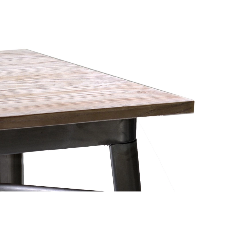 Tavolo ferro bristol top in legno galvanizzato cm 160x80h76