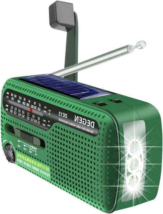 Radio a Mano a Batterie Rinnovabile per Esterno - 1 pezzo - Verde