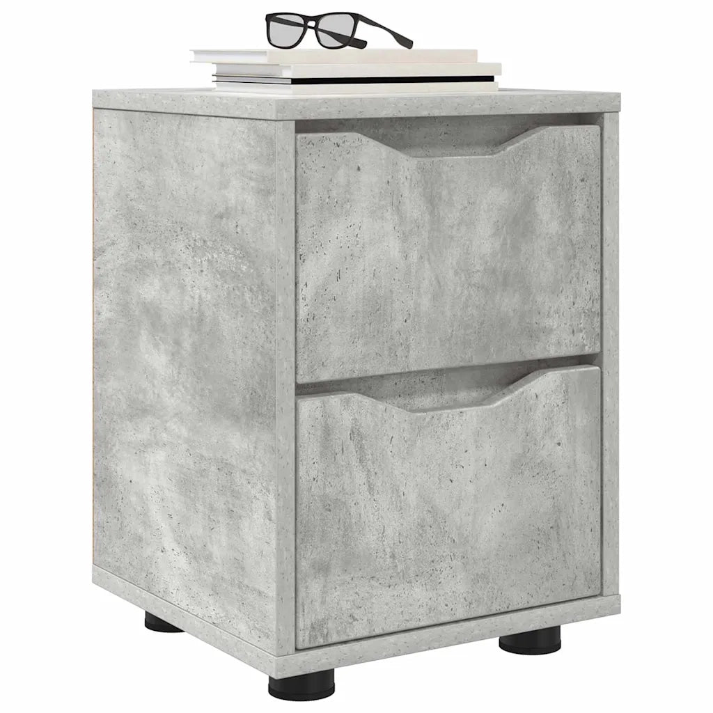 Comodino Grigio cemento 30,5 x 30 x 43 cm Legno multistrato 888803