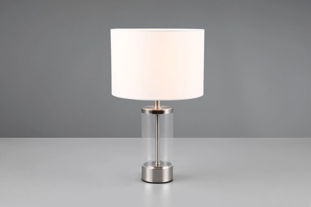 Lampada da tavolo in vetro argento/bianco E14 Grazia RL