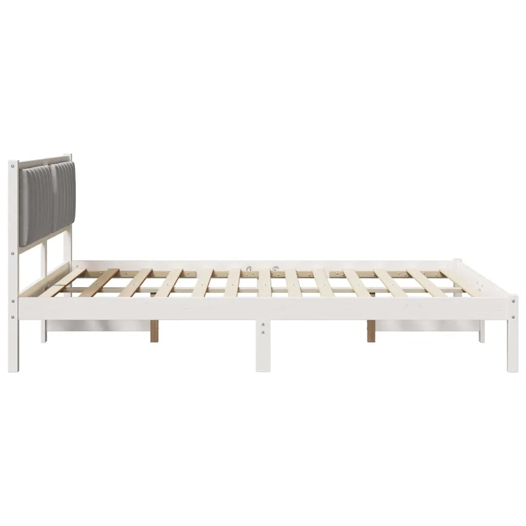 Letto con Testiera Rivestita Grigio chiaro 150 x 200 cm 878253