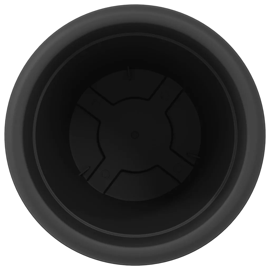 Fioriere | Cassetta per fiori | Vaso Rotondo per Fiori 6 pz Nero ? 39 x 32 cm Plastica