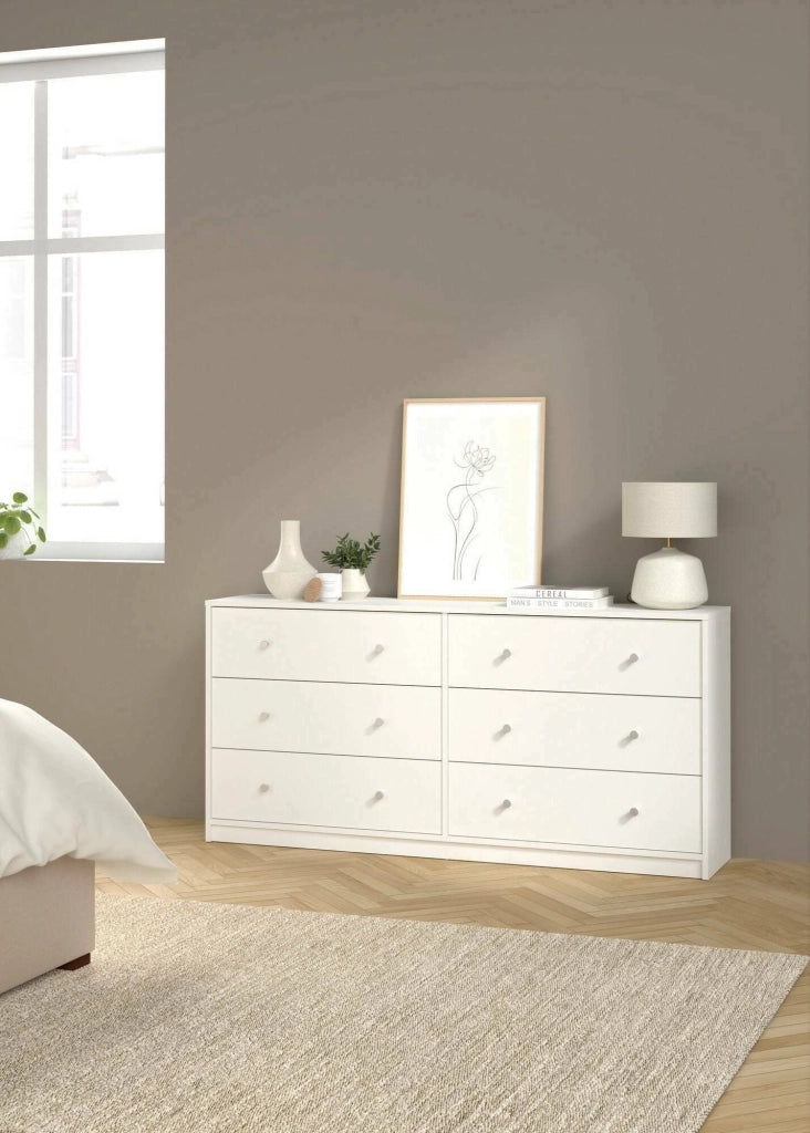 Credenza Rick, Buffet da soggiorno, Madia da salotto, Dispensa da cucina, 143x30 h68 cm, Bianco