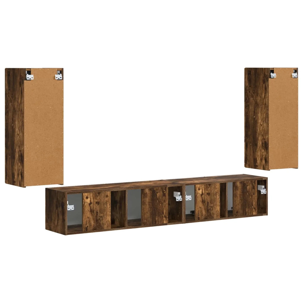 Set mobile TV 4 pcs Rovere fumé Legno multistrato 3409164