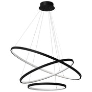 Lampadario LED moderno nero 3 anelli 93W 4000K Milagro