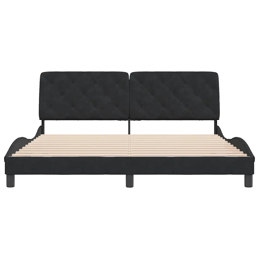 Giroletto senza Materasso Nero 180x200 cm in Velluto 3207937
