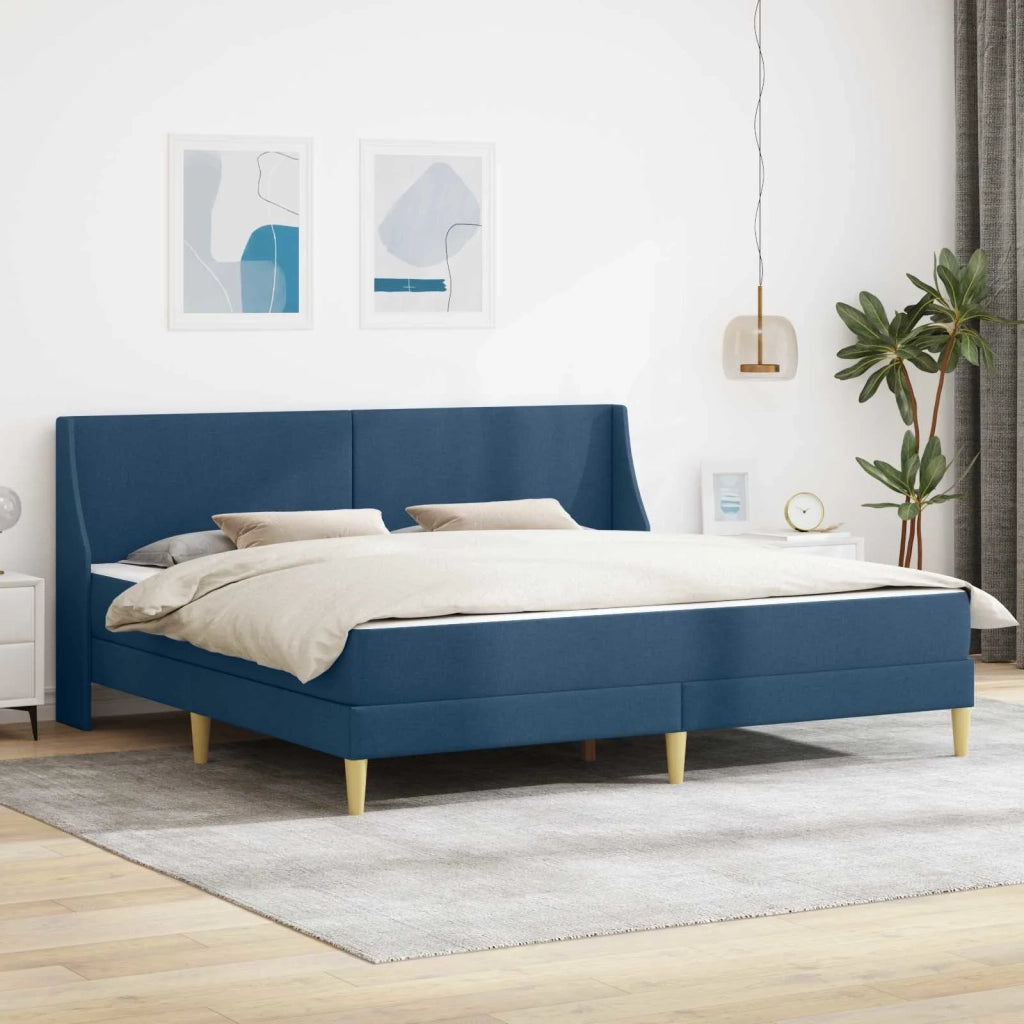 Struttura letto con materasso Blu 180 x 200 cm Poliestere