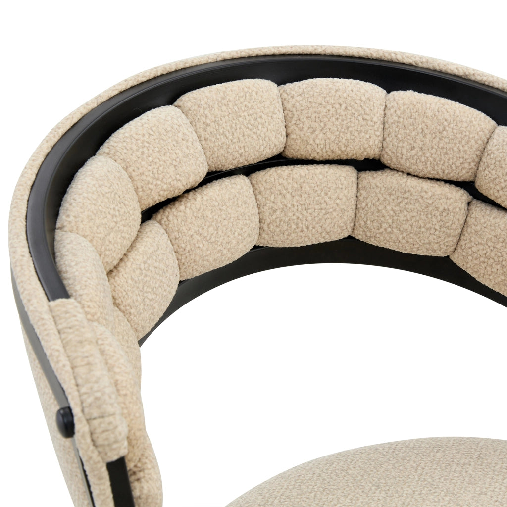 Sedia da Pranzo Set da 2 con Schienale Ergonomico Imbottito e Gambe in Metallo Velluto Beige Nero 64 × 57 × 78 cm