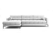 Cosmopolitan Design - Divano angolare sinistro "Bali" 5 posti in tessuto strutturato grigio chiaro 