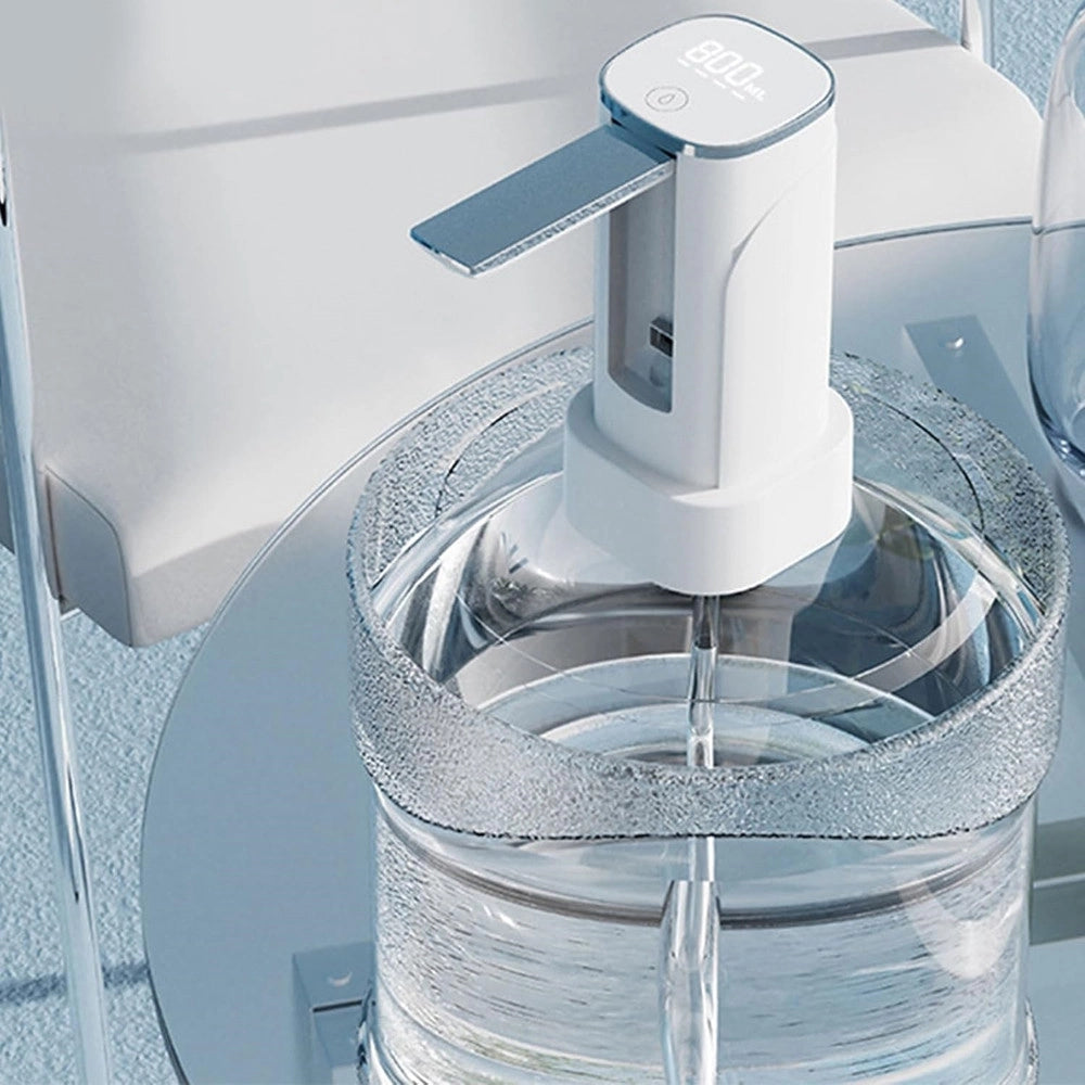 Trade Shop - Pompa D'acqua Dispenser Ricaricabile Usb Con Display A Led Portatile Pieghevole Q-cs80 -