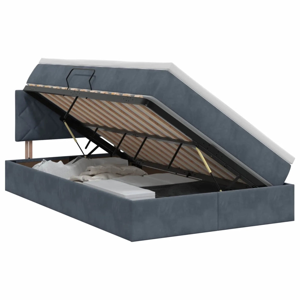 Letto con Contenitore Grigio Scuro 120 x 200 cm Velluto 3458860