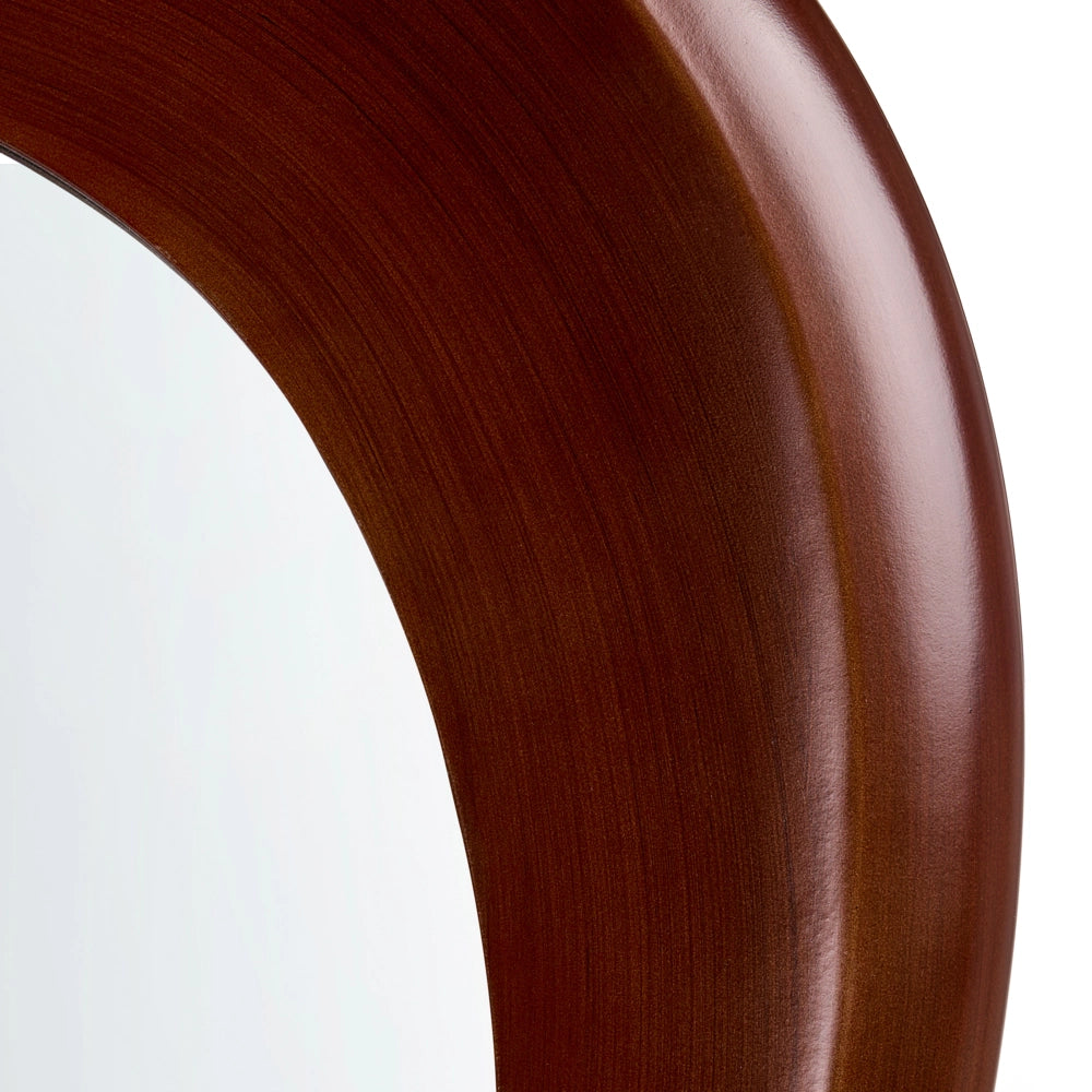 Specchio da parete marrone scuro con cornice in MDF forma irregolare stile scandinavo decorazione da parete