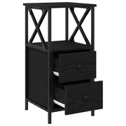 Set di 2 Comodini | Armadio da Notte | Mobiletto da notte Rovere Nero 34 x 35,5 x 70 cm