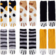 Calze per gatto caldo 6 paia - Calze invernali spessi - Calze in lana per gatto - Calze morbide per gatto - Materiale cotone/poliester - Calze per gatto in stile pantofola