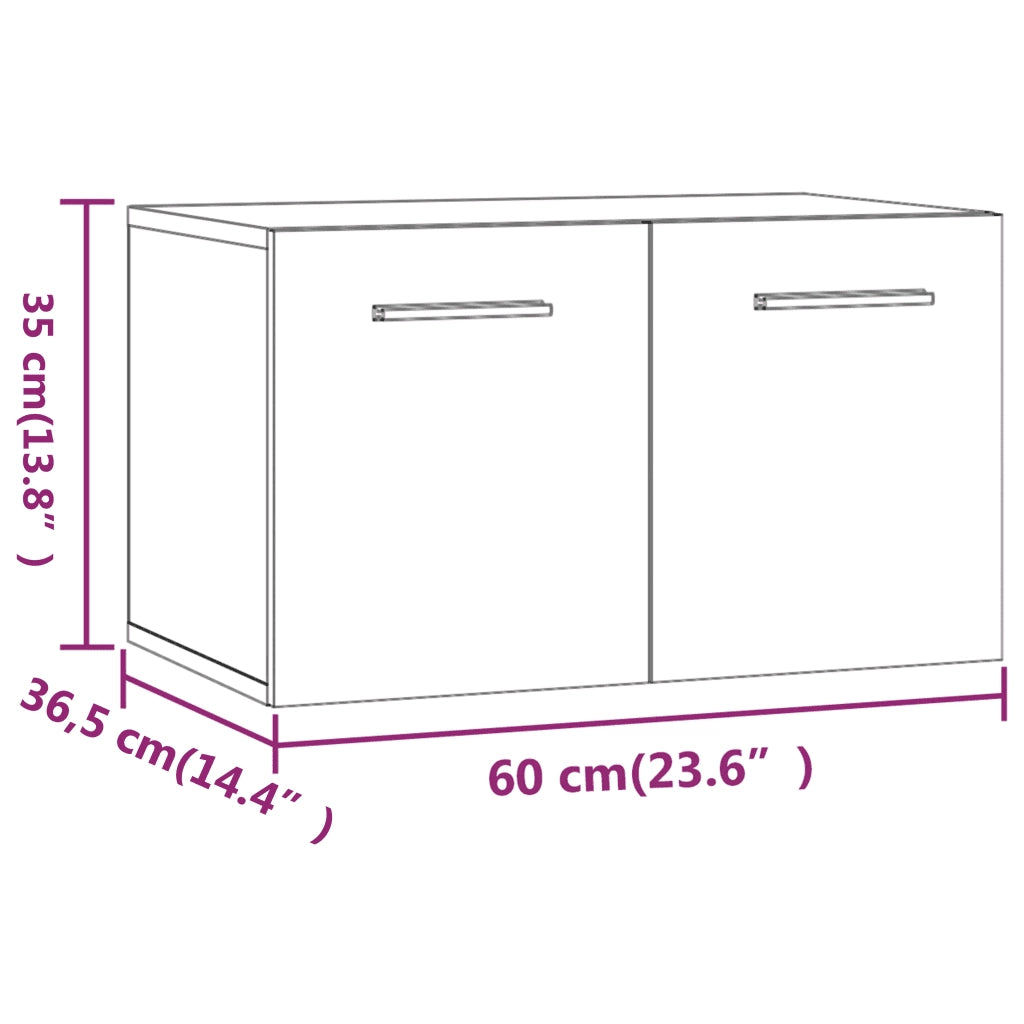 Mobile a Parete Rovere Sonoma 60x36,5x35 cm Legno Multistrato 812909
