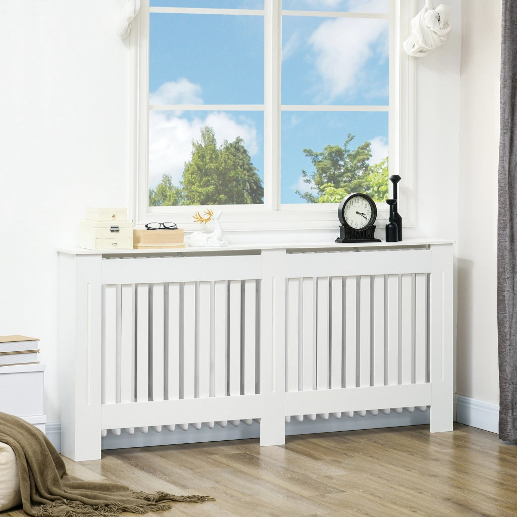 Copritermosifone a Doghe in MDF ¨C Zephmum ¨C Bianco 172x19x81 cm