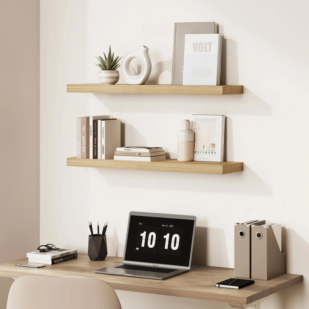 Mensola a muro moderna sospesa Rovere Artisan 80 cm