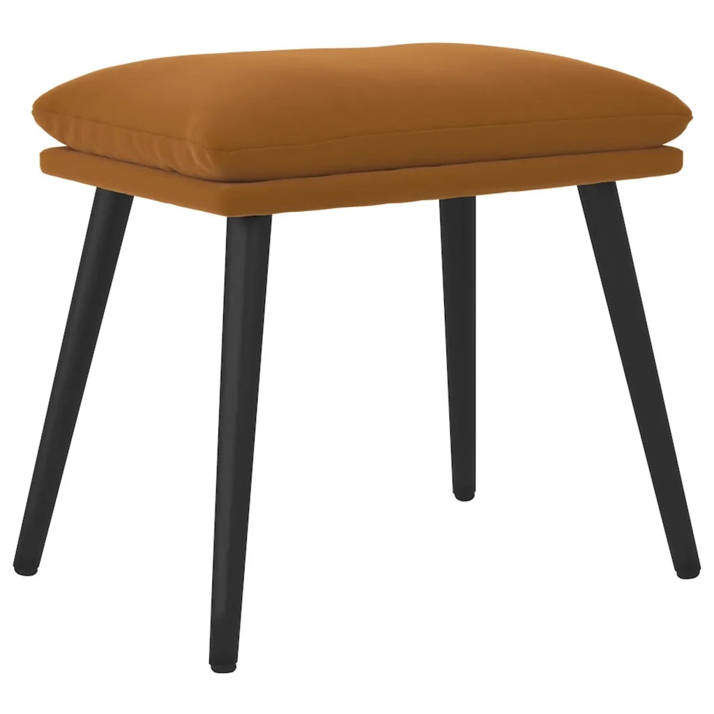 Poggiapiedi Marrone 45x29,5x35 cm in Velluto 341512