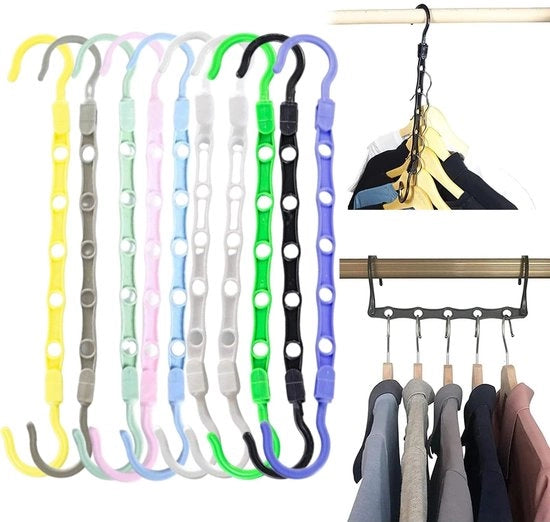 Multiportatili appesi per abbigliamento 10 pezzi - Organizer - Spazio risparmiato - Appesi per abbigliamento - Materiale PE - Asciugamento efficiente - Appeso per abbigliamento