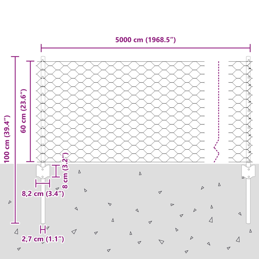 Post di Recinzione 11 pcs U-Channel Verde 60 cm in Acciaio