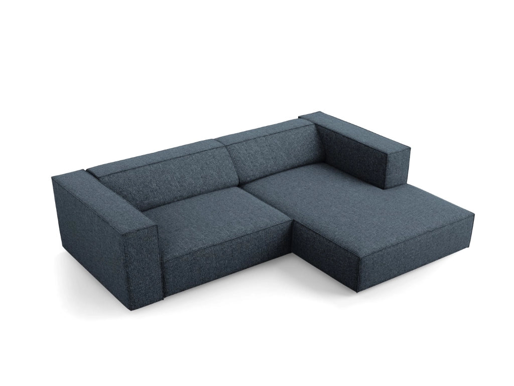 Cosmopolitan Design - Divano angolare destro "Arendal" 3 posti in ciniglia blu reale 