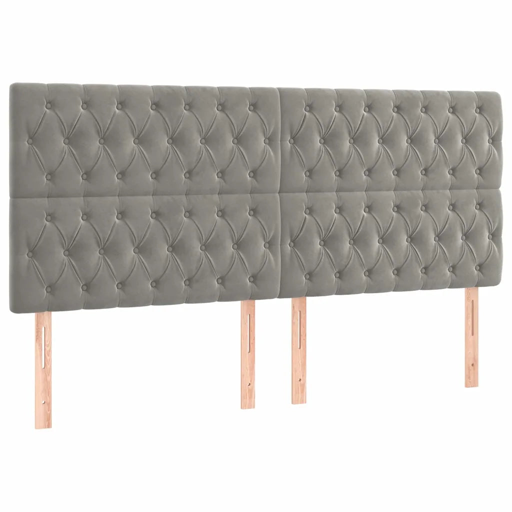 Giroletto a Molle con Materasso Grigio Chiaro 180x200cm Velluto 3132873