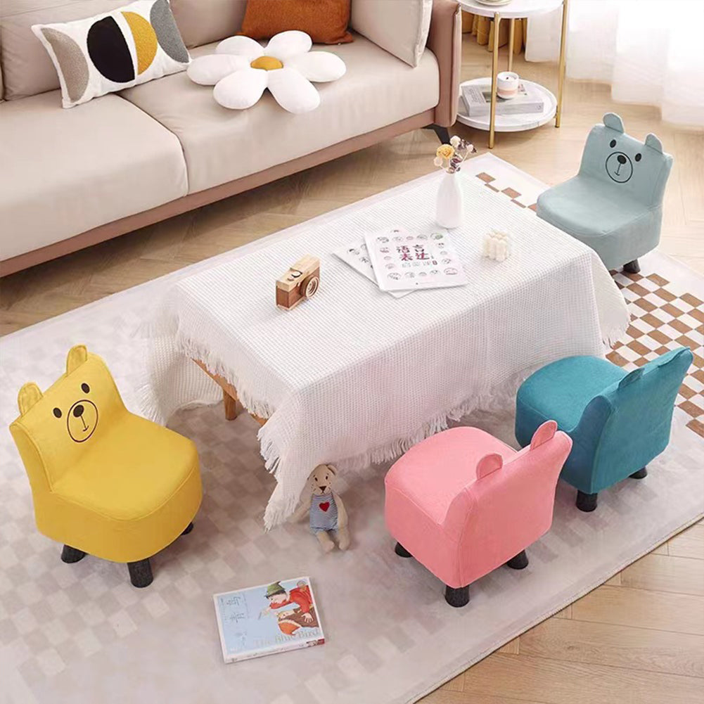 Sedia Poltrona per Bambini 30x30x45 cm Design Orsetto Morbido Rosa