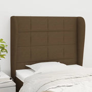 Testiera ad Orecchio-Testata con Orecchie Marrone Scuro 93x23x118/128 cm in Tessuto 239279