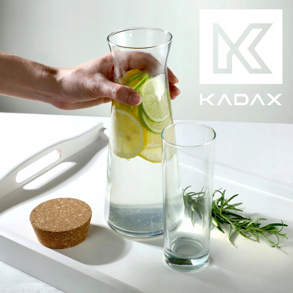 Caraffa KADAX da 1 litro, bicchiere da vino o brocca per limonata e succo di frutta.