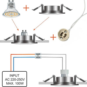 Portalampada attacco gu10 e gz10 connettore base per lampada alogena faeg fg24104