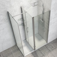 Ogomondo walk-in doccia angolare con porta battente e lati fissi 8 mm *** confezione 1
