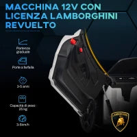 Macchina Elettrica per Bambini con Luci LED, Clacson e Telecomando, in Plastica e Acciaio, 105x60x40 cm, Bianco