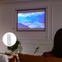 Telo Proiettore 84" Formato 4:3 con Telecomando, in Tessuto Plastico e Metallo, 171x130 cm, Bianco