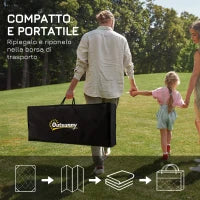 Tappeto da Esterno 274x365cm Impermeabile e Reversibile con Borsa di Trasporto, Verde e Crema