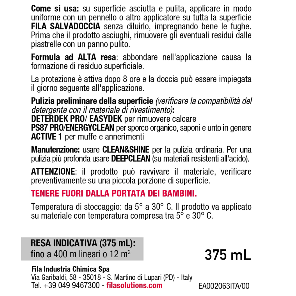 Salvadoccia protettivo anti infiltrazione per doccia e superfici varie 375 ml